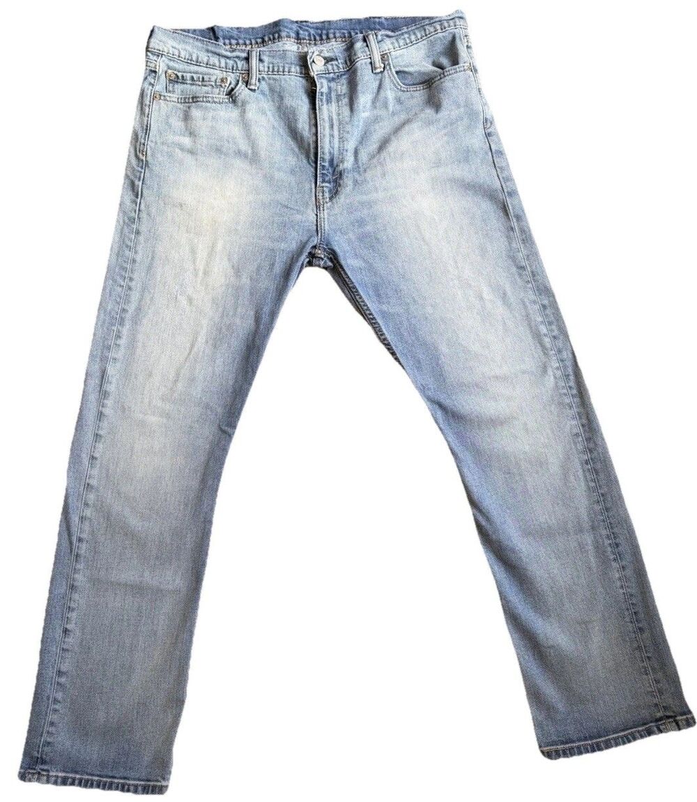 Levi’s 513 Jeans 38x30 Light Wash Heavy Fade Whiskered Red Tab Straight Fit